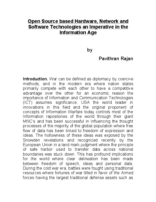 (PDF) Open Source based Hardware, Network and Software Technologies an ...