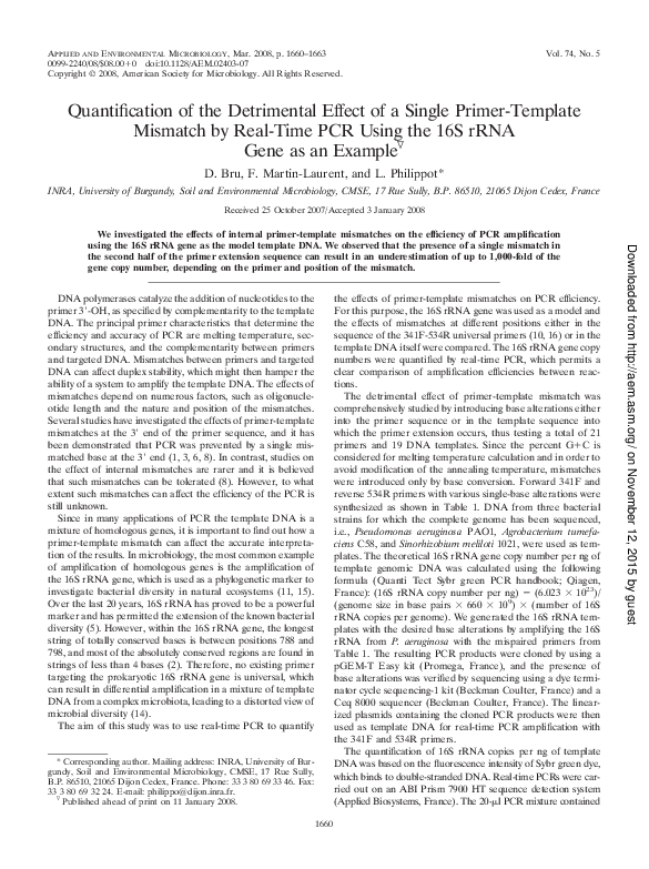 (PDF) Quantification of the Detrimental Effect of a Single Primer ...
