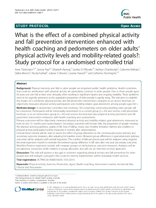 (PDF) What is the effect of a combined physical activity and fall ...