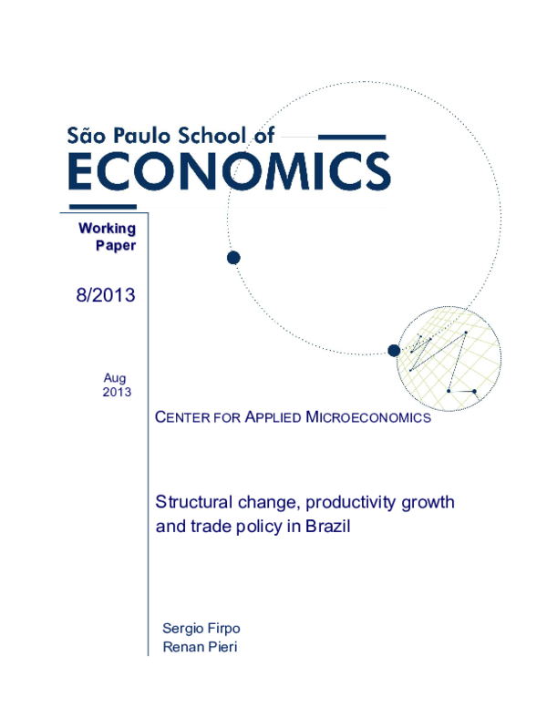 (PDF) Structural change, productivity growth and trade policy in Brazil