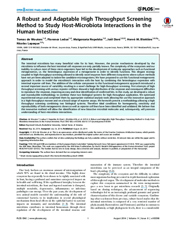 (PDF) A Robust and Adaptable High Throughput Screening Method to Study ...