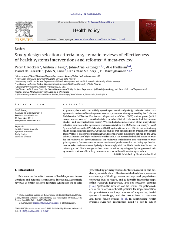 (PDF) Study-design selection criteria in systematic reviews of ...