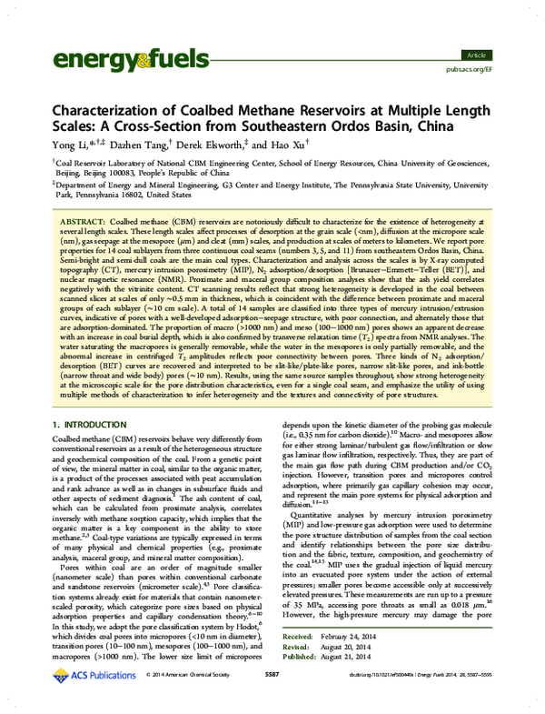 (PDF) Characterization of Coalbed Methane Reservoirs at Multiple Length ...