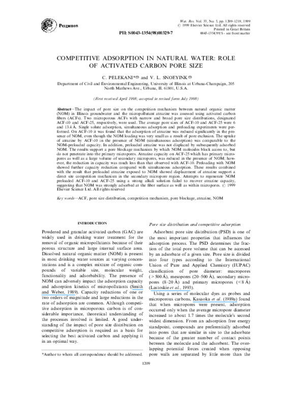 (PDF) The role of pore size distribution in competitive adsorption on ...