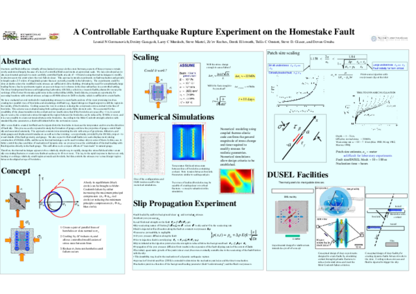 (PDF) A Controllable Earthquake Rupture Experiment on the Homestake Fault