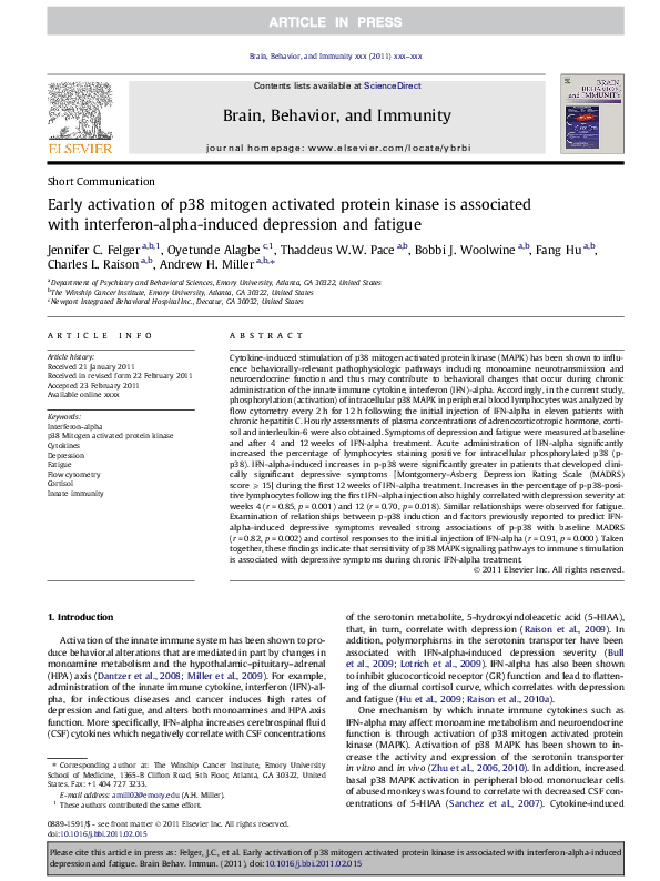 (PDF) Early activation of p38 mitogen activated protein kinase is ...