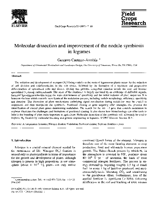 (PDF) Molecular dissection and improvement of the nodule symbiosis in ...