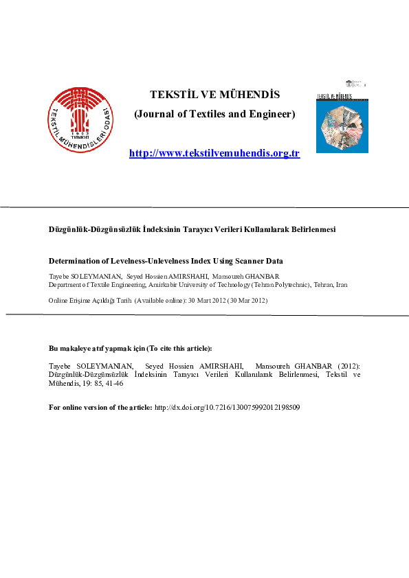 (PDF) Determination of Levelness-Unlevelness Index Using Scanner Data