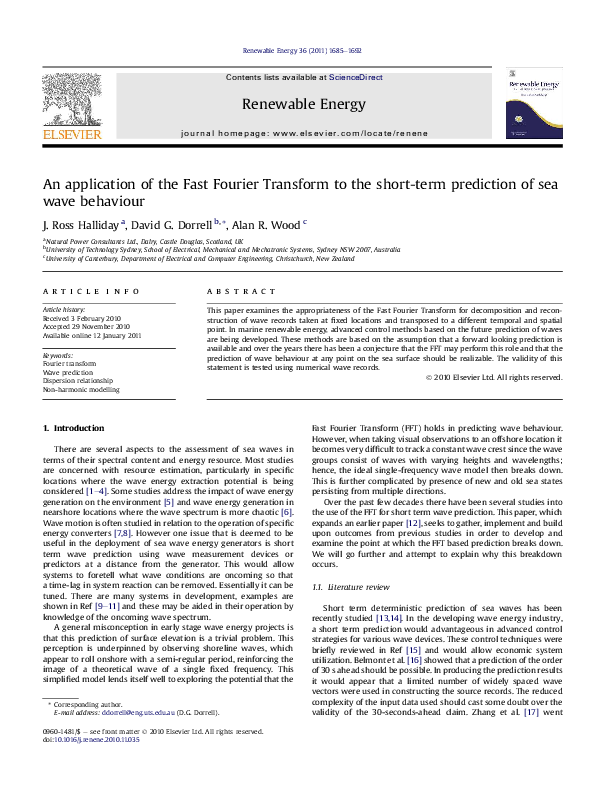 (PDF) An application of the Fast Fourier Transform to the short-term ...