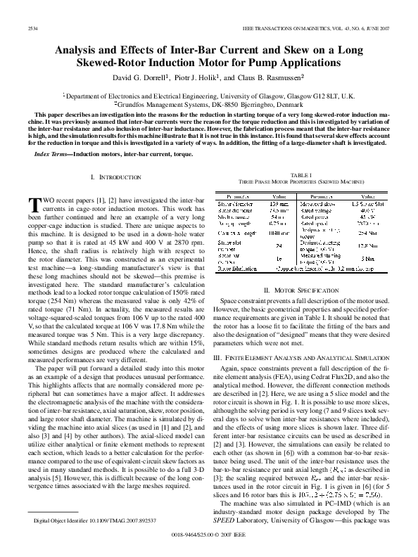 (PDF) Analysis and Effects of Inter-Bar Current and Skew on a Long ...