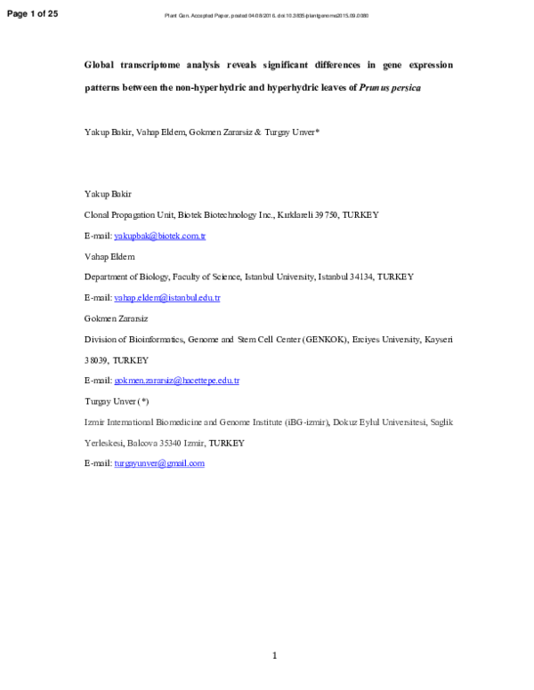 (PDF) Global transcriptome analysis reveals significant differences in ...
