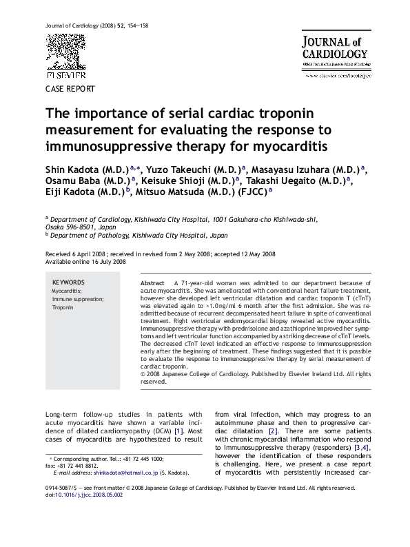 (PDF) The importance of serial cardiac troponin measurement for ...