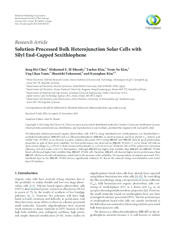 (PDF) Solution-processed bulk heterojunction solar cells based on BF2 ...
