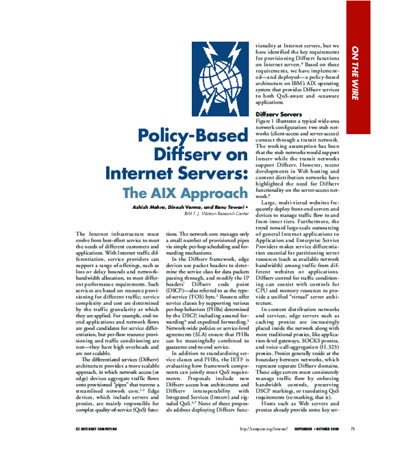 PDF) Policy-based Diffserv on Internet servers: the AIX approach
