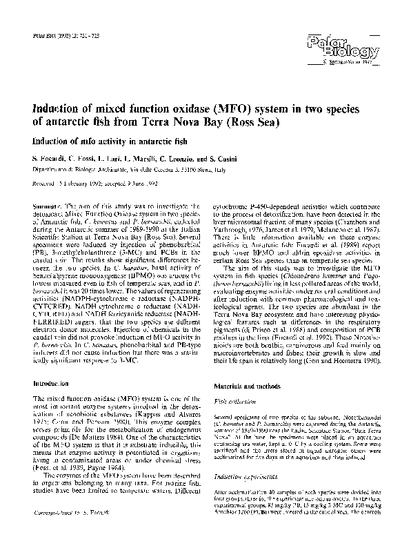 (PDF) Induction of mixed function oxidase (MFO) system in two species ...