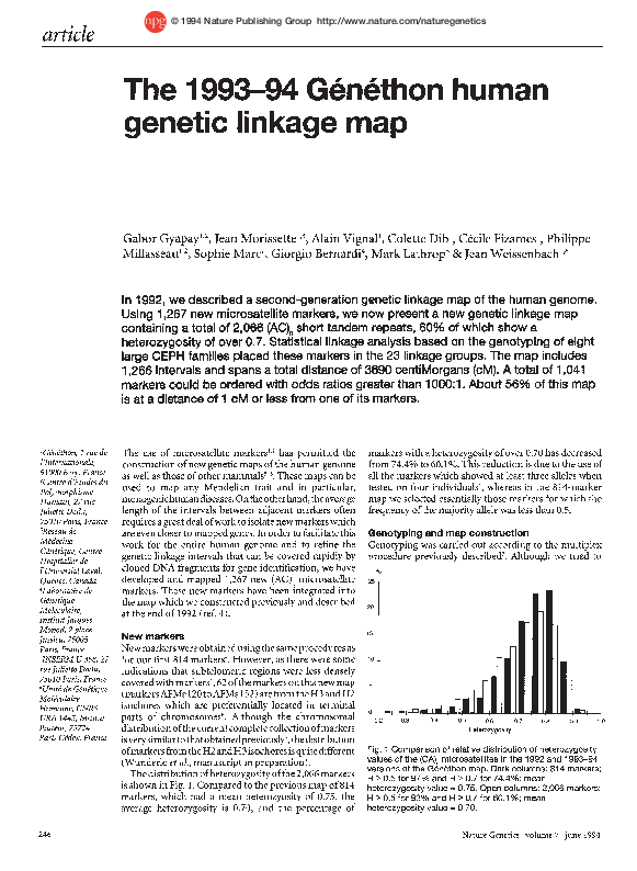 (PDF) The 1993–94 Généthon human genetic linkage map