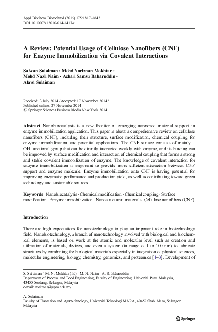 (PDF) A Review: Potential Usage of Cellulose Nanofibers (CNF) for ...
