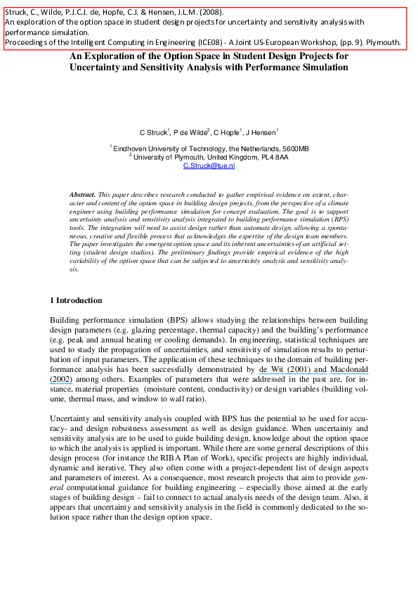(PDF) An exploration of the option space in building design for ...