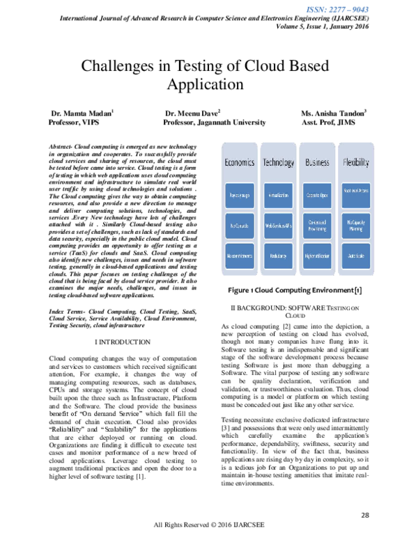 Challenges in Testing of Cloud Based Application