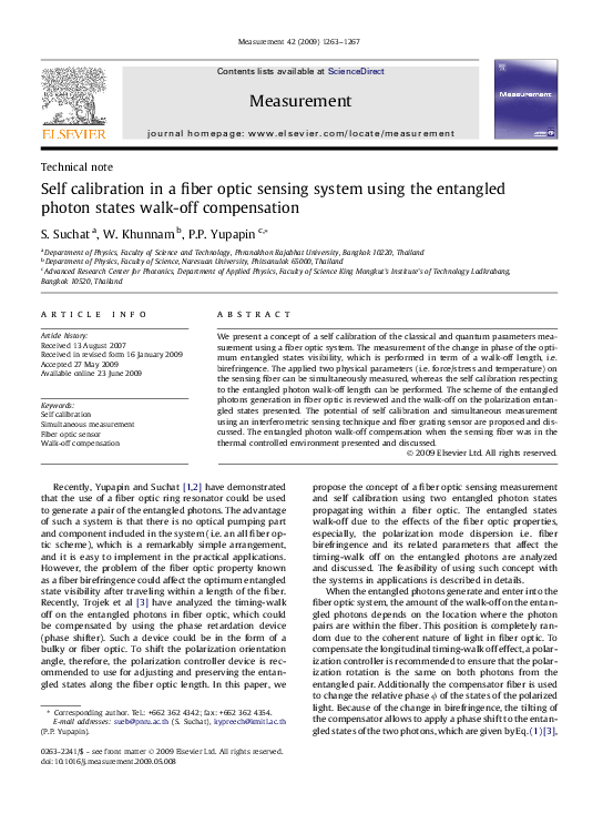(PDF) Self calibration in a fiber optic sensing system using the ...