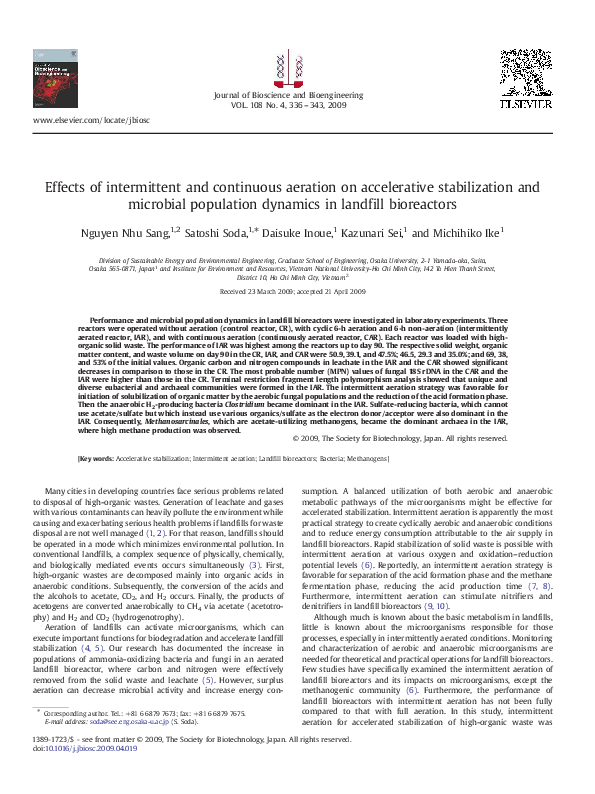 (PDF) Effects of intermittent and continuous aeration on accelerative