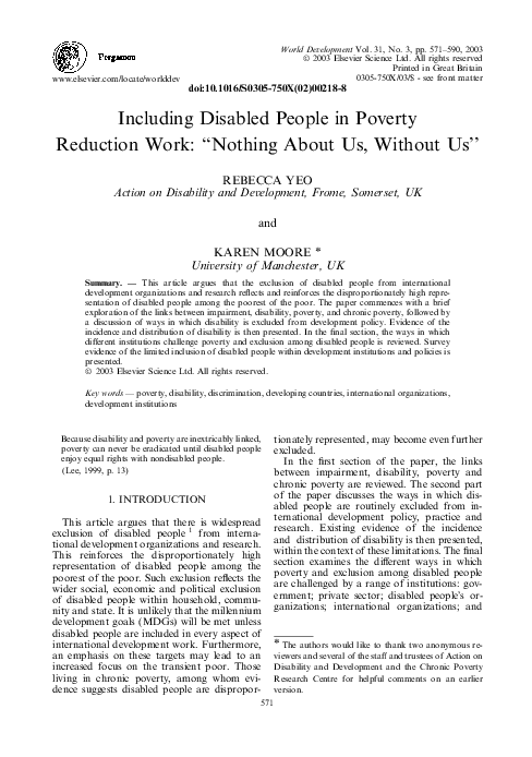 Poverty and disability cycle image