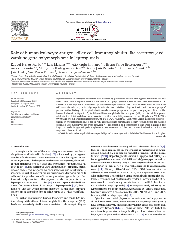 (PDF) Role of human leukocyte antigen, killer-cell immunoglobulin-like ...