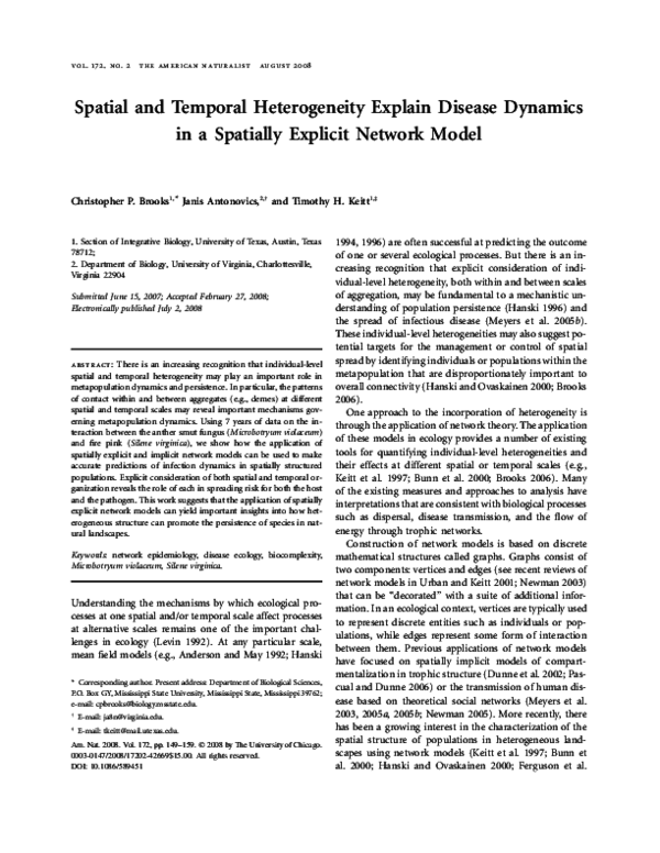 (PDF) Spatial and Temporal Heterogeneity Explain Disease Dynamics in a ...