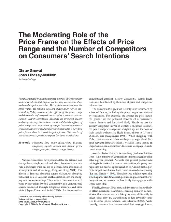 (PDF) The Moderating Role of the Price Frame on the Effects of Price ...
