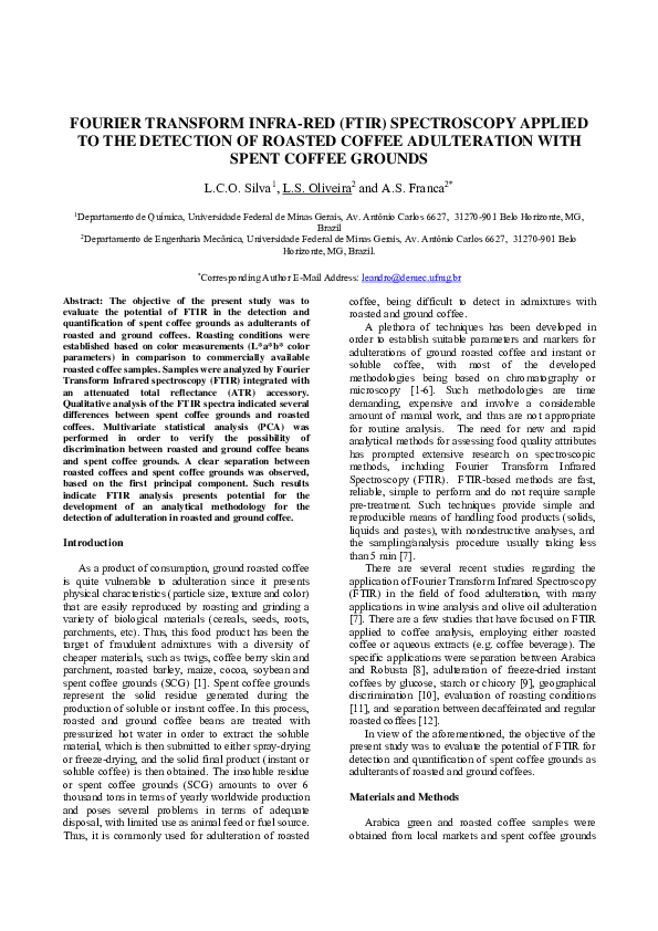 (PDF) Fourier transform infrared (FTIR) spectroscopy Klaus Gerwert