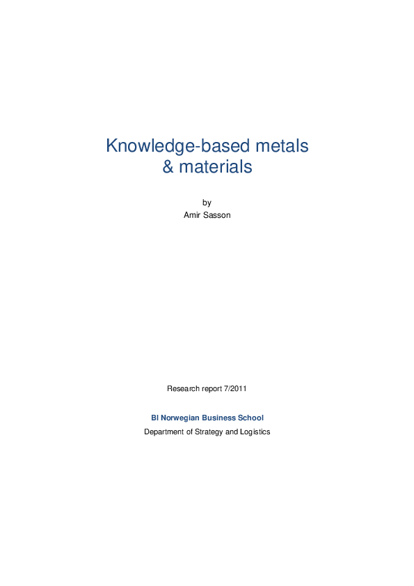 (PDF) Knowledgebased metals & materials Amir Sasson Academia.edu