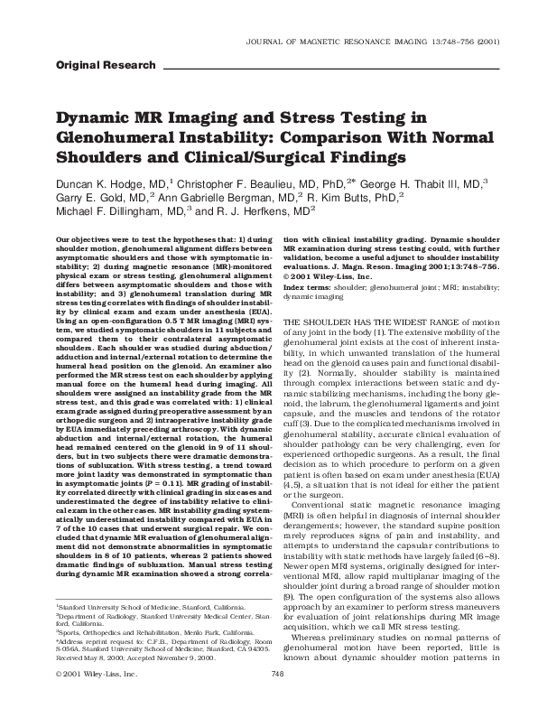 (PDF) Dynamic MR imaging and stress testing in glenohumeral instability ...