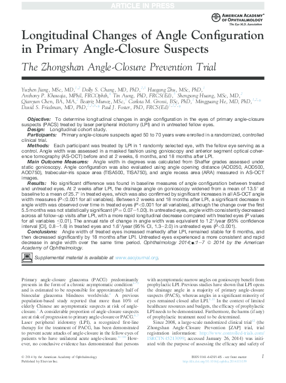 (PDF) Longitudinal Changes of Angle Configuration in Primary Angle ...