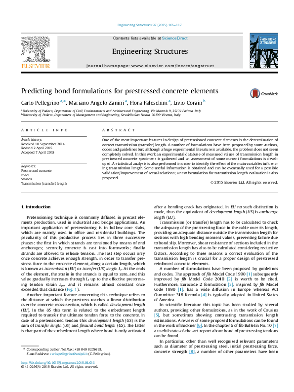 (PDF) Predicting bond formulations for prestressed concrete elements