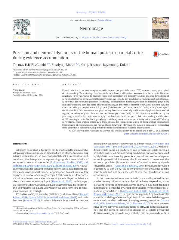 (PDF) Precision and neuronal dynamics in the human posterior parietal ...
