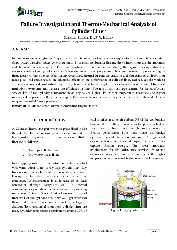 (PDF) Failure Investigation and ThermoMechanical Analysis of Cylinder