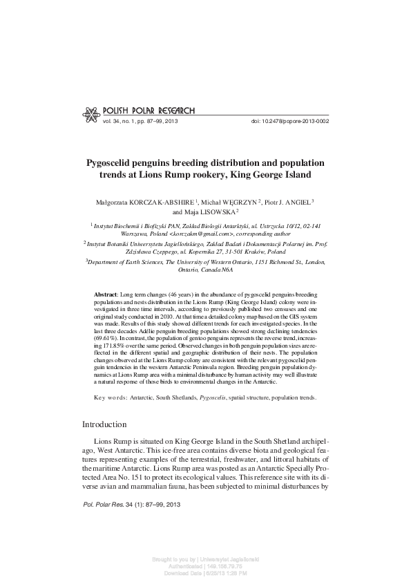 (PDF) Pygoscelid penguins breeding distribution and population trends