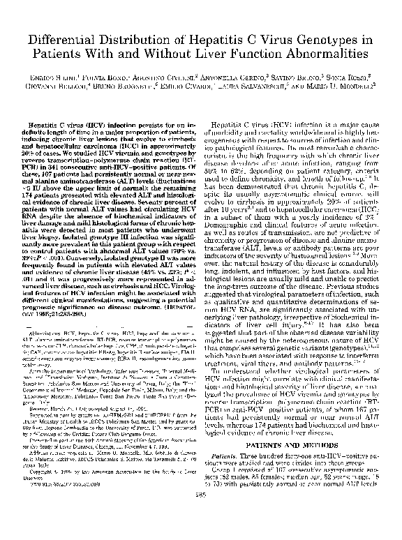 (PDF) Differential distribution of hepatitis C virus genotypes in ...