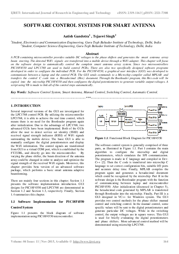 (PDF) SOFTWARE CONTROL SYSTEMS FOR SMART ANTENNA