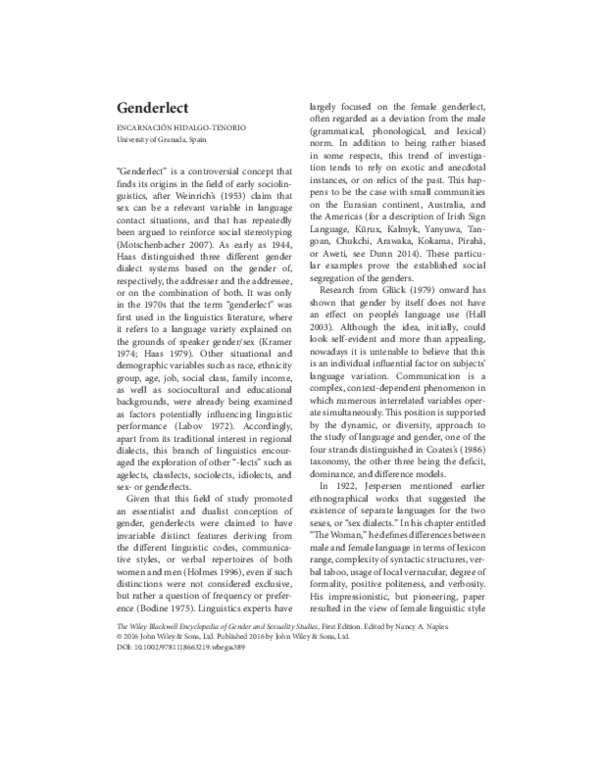 (PDF) Genderlect