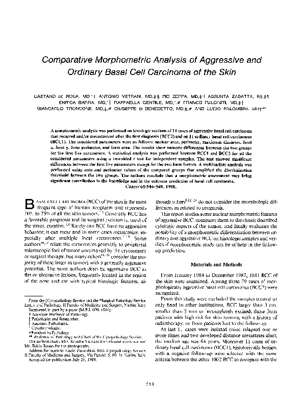 (PDF) Comparative morphometric analysis of aggressive and ordinary ...