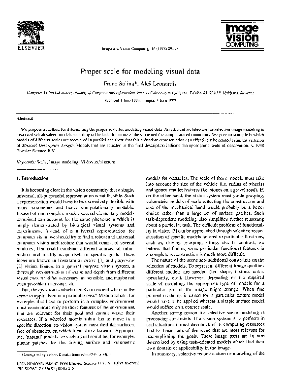 (PDF) Proper scale for modeling visual data