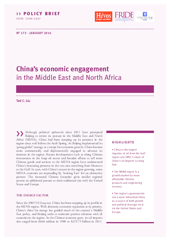 (PDF) China’s economic engagement in the Middle East and North Africa