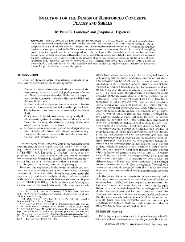 (PDF) Solution for the Design of Reinforced Concrete Plates and Shells