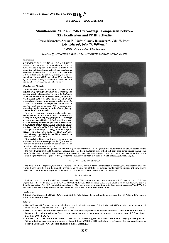 (PDF) Simultaneous VEP and fMRI recordings: Comparison between EEG ...