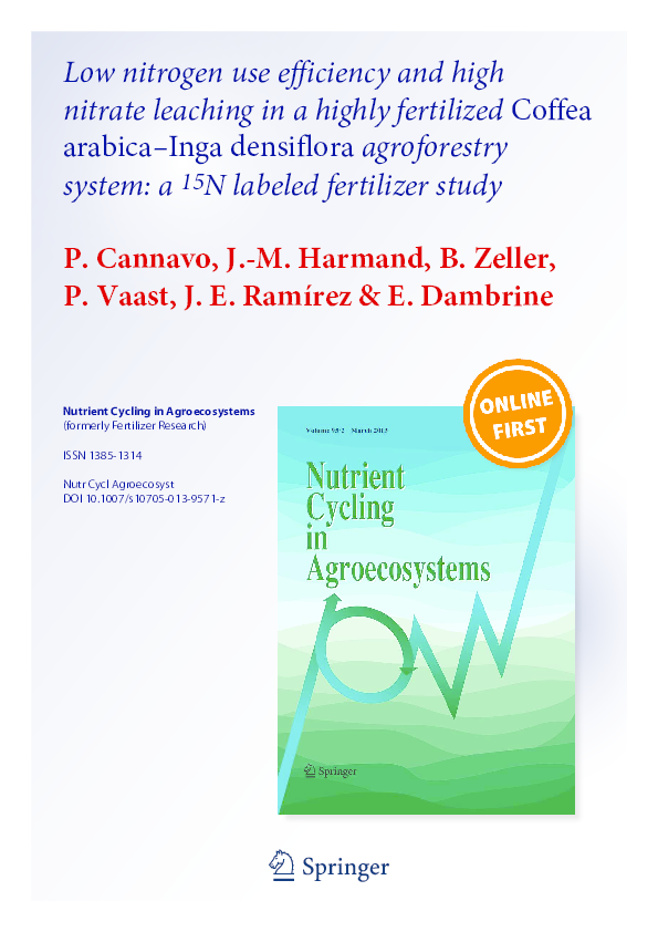 (PDF) Low nitrogen use efficiency and high nitrate leaching in a highly ...