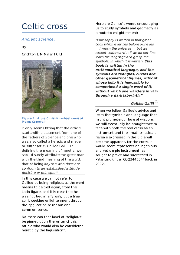 (DOC) Celtic cross Ancient science