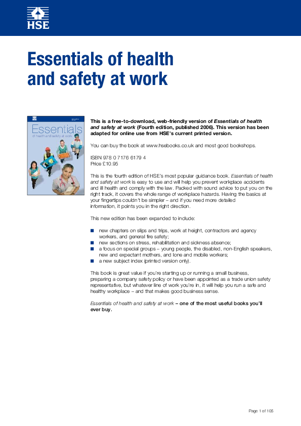Health and Safety Executive Health and Safety Executive Health and Safety Executive of health