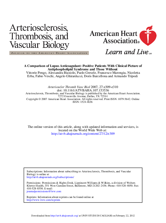  pdf a comparison of lupus anticoagulant positive patients with