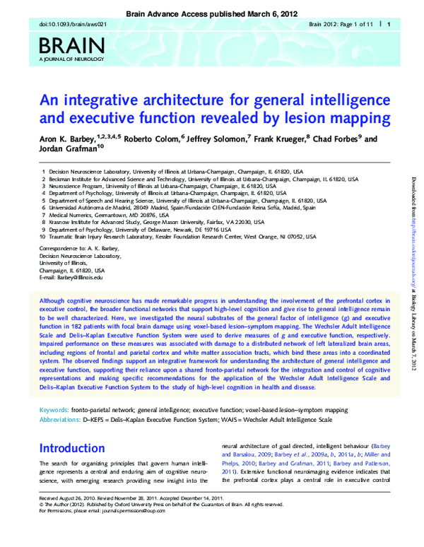 (PDF) An integrative architecture for general intelligence and ...